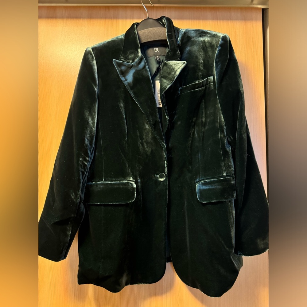Banana Republic Alyse Relaxed Velvet Blazer green new with tags